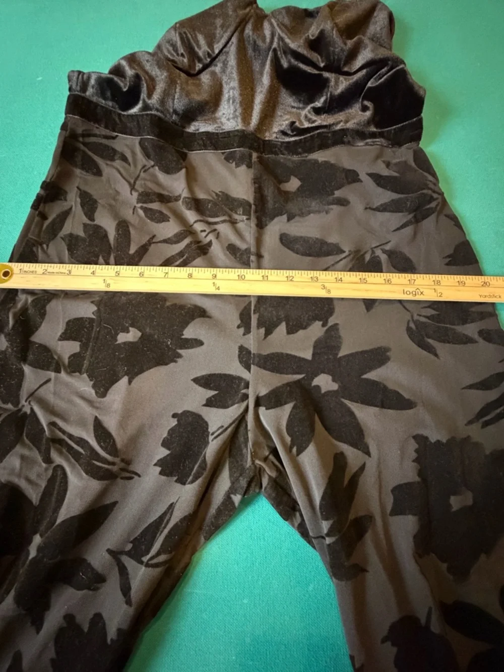 Lulus Love About It Black Velvet Burnout Strapless Jumpsuit Size XL